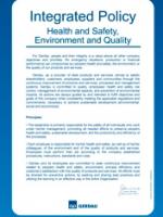 Cover Sheet Integrated Policy Health and Safety, Environment and Quality